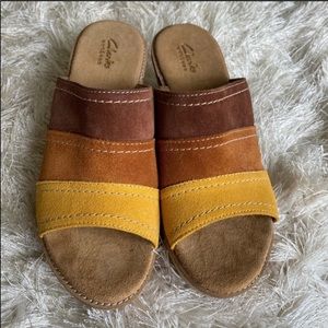 Clark’s Artisan Leather Tri-Color Sandals